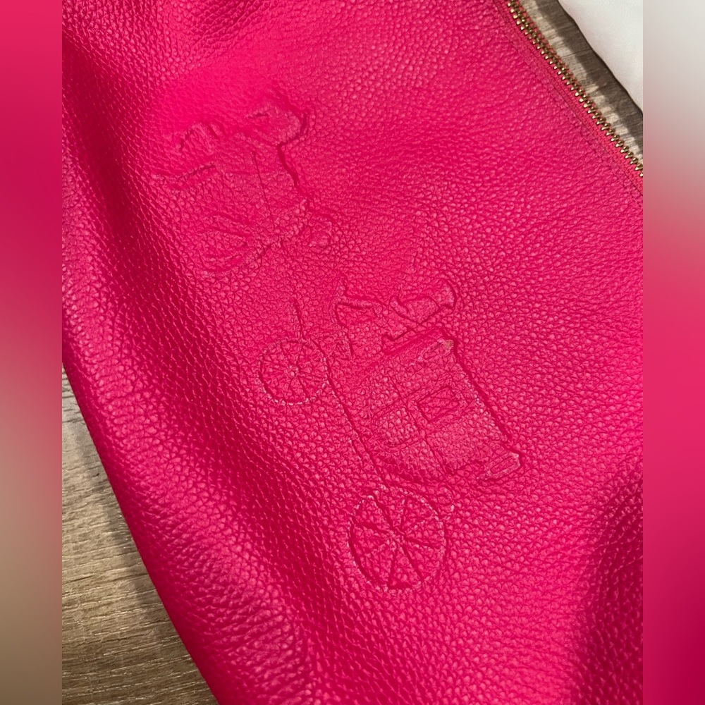 Coach Magenta Leather Shoulder Bag with Crossbody Strap